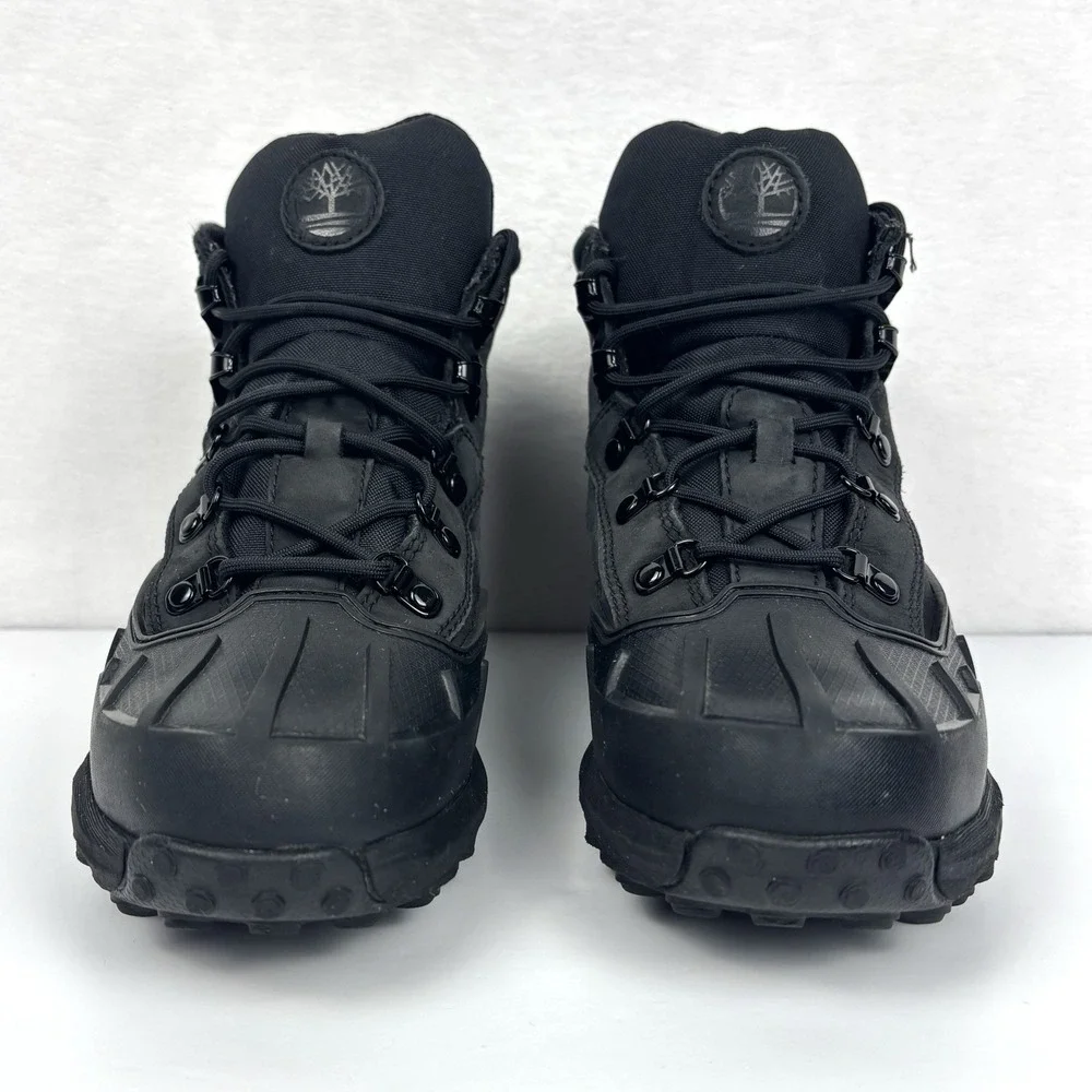 Timberland Converge Waterproof Hiking Boots Boys 6.5 Black Nubuck Leather A63GD